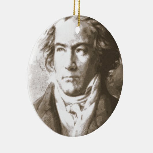 Beethoven in Sepia Keramisch Ornament (Rechts)