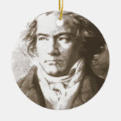 Beethoven in Sepia Keramisch Ornament (Voorkant)