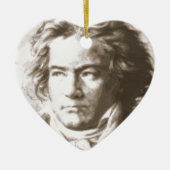 Beethoven in Sepia Keramisch Ornament (Voorkant)