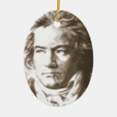 Beethoven in Sepia Keramisch Ornament (Voorkant)