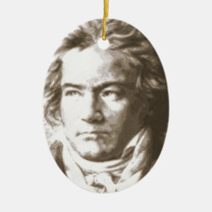 Beethoven in Sepia Keramisch Ornament