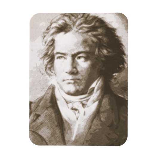 Beethoven in Sepia Magneet (Verticaal)