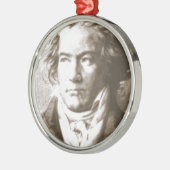 Beethoven in Sepia Metalen Ornament (Links)