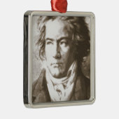 Beethoven in Sepia Metalen Ornament (Rechts)