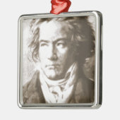 Beethoven in Sepia Metalen Ornament (Links)