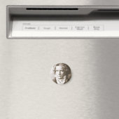 Beethoven in Sepia Pinback Magneet (Insitu (Vaatwasser))