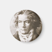 Beethoven in Sepia Pinback Magneet (Voorkant)