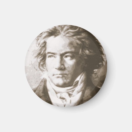 Beethoven in Sepia Pinback Magneet (Voorkant)