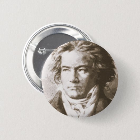 Beethoven in Sepia Ronde Button 5,7 Cm (Voorkant /achterkant)
