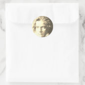 Beethoven in Sepia Ronde Sticker (Tas)