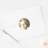 Beethoven in Sepia Ronde Sticker (Envelop)