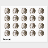 Beethoven in Sepia Ronde Sticker (Vel)