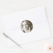Beethoven in Sepia Ronde Sticker (Envelop)