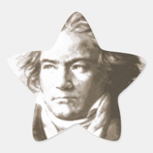Beethoven in Sepia Ster Sticker