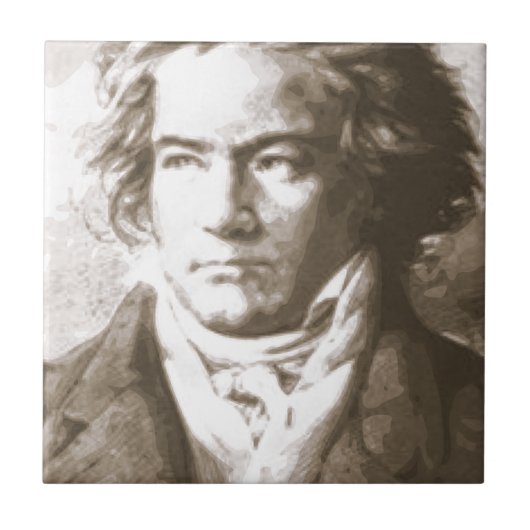 Beethoven in Sepia Tegeltje (Voorkant)