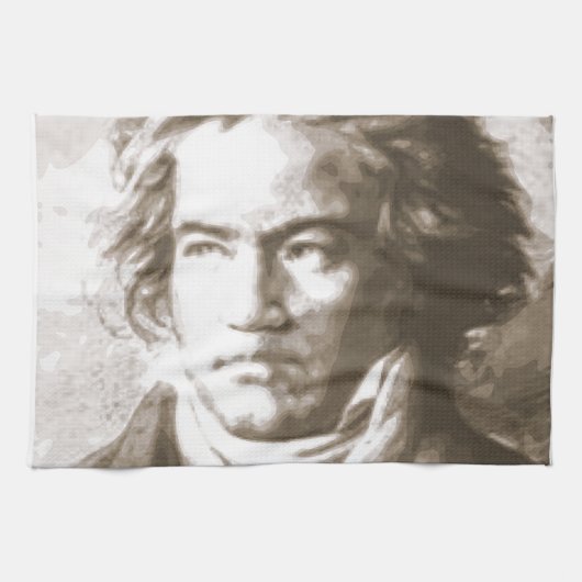 Beethoven in Sepia Theedoek (Horizontaal)