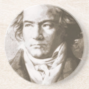 Beethoven in Sepia Zandsteen Onderzetter