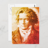 Beethoven in  stijlprint briefkaart (Voorkant / Achterkant)