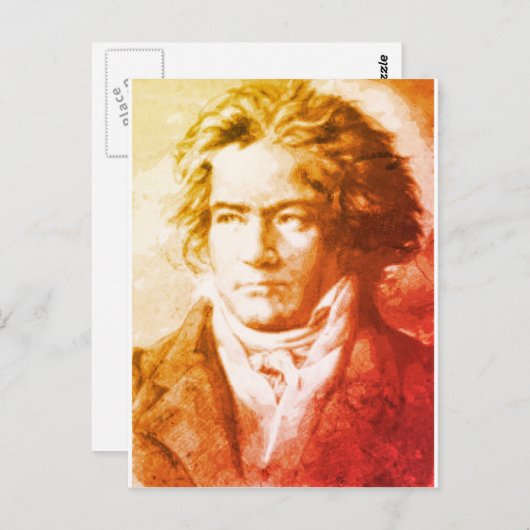 Beethoven in  stijlprint briefkaart (Voorkant / Achterkant)