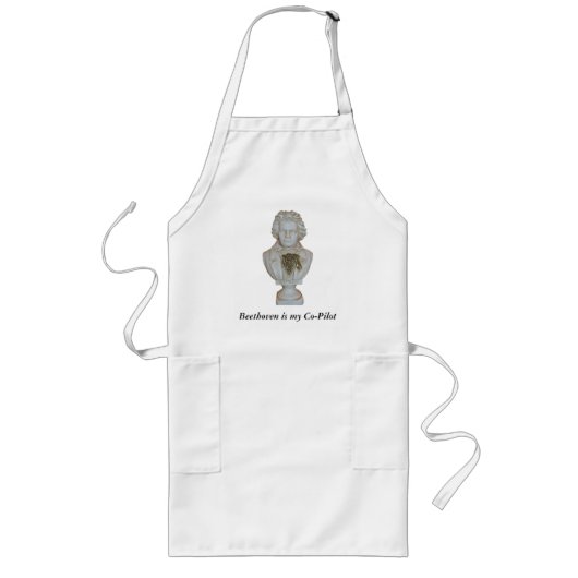 Beethoven is mijn co-piloot Apron Lang Schort (Voorkant)