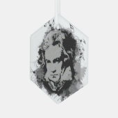 Beethoven Klassieke muziekcomponist Song Writer Glas Ornament (Voorkant links)