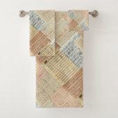 Beethoven Manuscript Medley Patchwork Effect Bad Handdoek (Insitu)