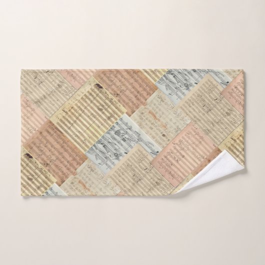 Beethoven Manuscript Medley Patchwork Effect Bad Handdoek (Handdoek)