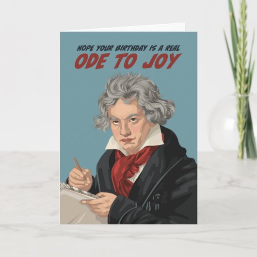 Beethoven Ode aan Joy Birthday Gevouwen Wenskaart Kaart (Voorkant)