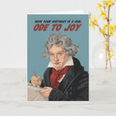 Beethoven Ode aan Joy Birthday Gevouwen Wenskaart Kaart (Gele Bloem)