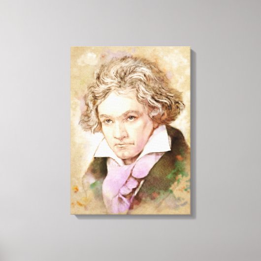 Beethoven op Canvas - Waterverf stijl Afdruk (Voorkant)