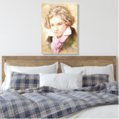 Beethoven op Canvas - Waterverf stijl Afdruk (Insitu (Slaapkamer))