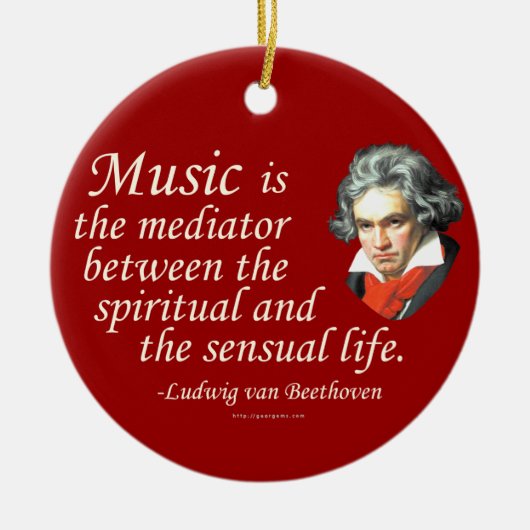 Beethoven op muziek keramisch ornament (Voorkant)