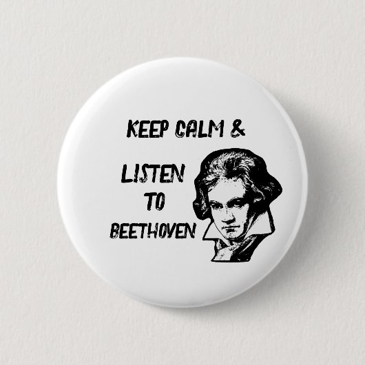 Beethoven Pin/ Ronde Button 5,7 Cm (Voorkant)