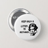 Beethoven Pin/ Ronde Button 5,7 Cm (Voorkant /achterkant)