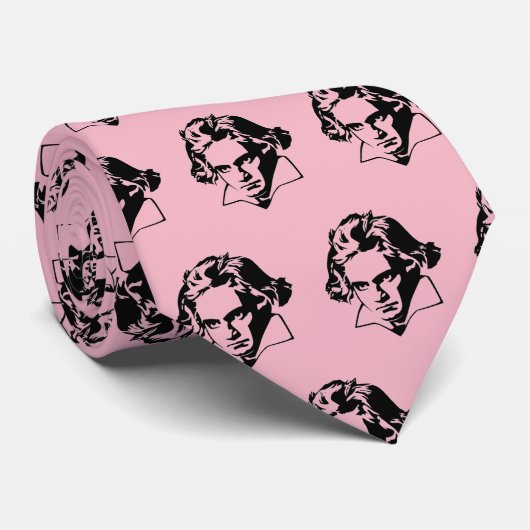 Beethoven Pink Stropdas (Opgerold)