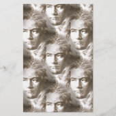 Beethoven Portrait Pattern Briefpapier (Voorkant)
