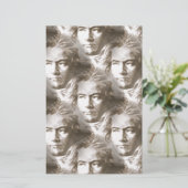 Beethoven Portrait Pattern Briefpapier (Staand voorkant)