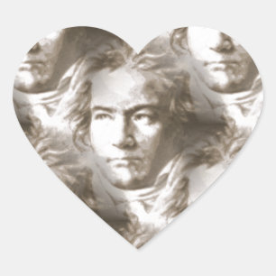 Beethoven Portrait Pattern Hart Sticker