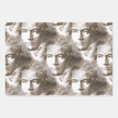 Beethoven Portrait Pattern Inpakpapier Vel (Voorkant 3)