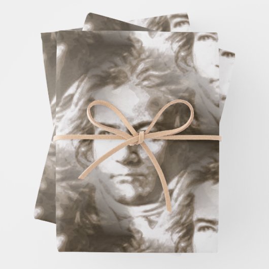 Beethoven Portrait Pattern Inpakpapier Vel (In situ)
