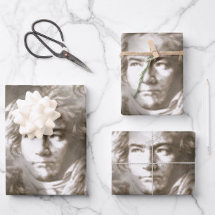 Beethoven Portrait Pattern Inpakpapier Vel