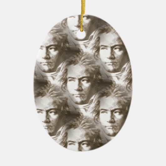 Beethoven Portrait Pattern Keramisch Ornament (Voorkant)