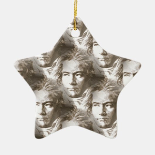 Beethoven Portrait Pattern Keramisch Ornament (Voorkant)
