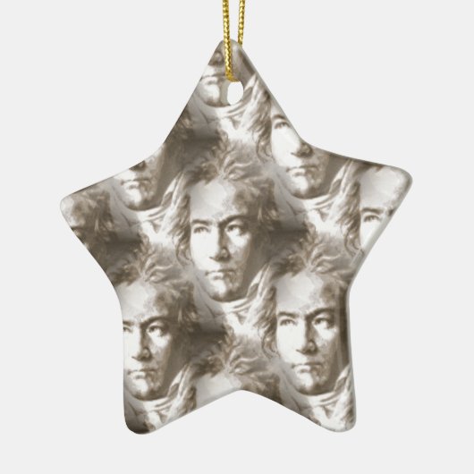 Beethoven Portrait Pattern Keramisch Ornament (Links)