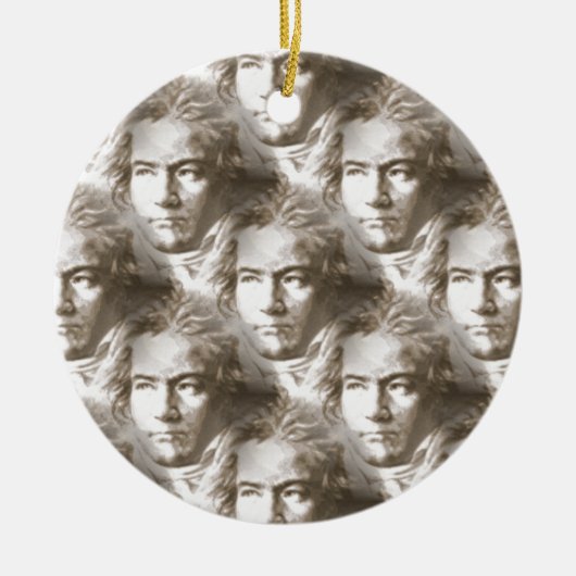 Beethoven Portrait Pattern Keramisch Ornament (Voorkant)