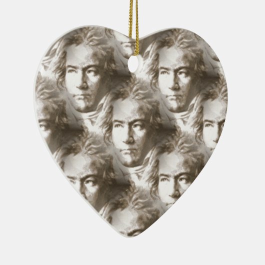 Beethoven Portrait Pattern Keramisch Ornament (Rechts)