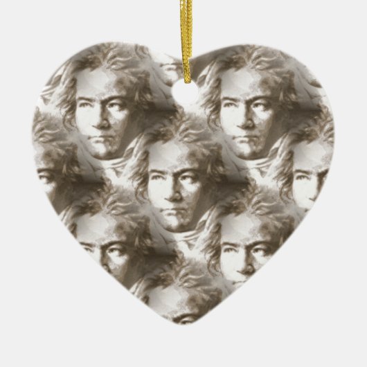 Beethoven Portrait Pattern Keramisch Ornament (Voorkant)