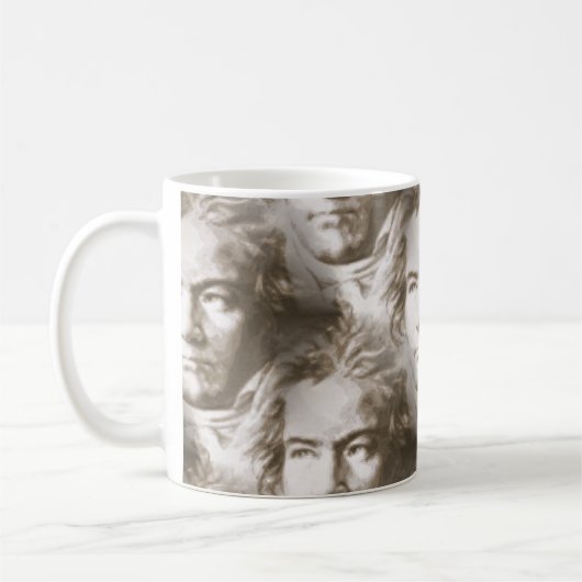 Beethoven Portrait Pattern Koffiemok (Links)