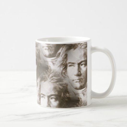Beethoven Portrait Pattern Koffiemok (Rechts)
