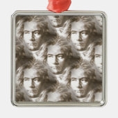 Beethoven Portrait Pattern Metalen Ornament (Voorkant)